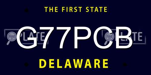 G77PCB Delaware License Plate