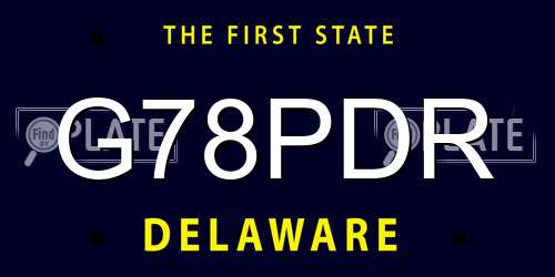 G78PDR Delaware License Plate