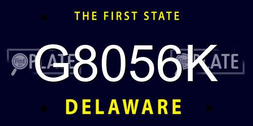 G8056K Delaware License Plate