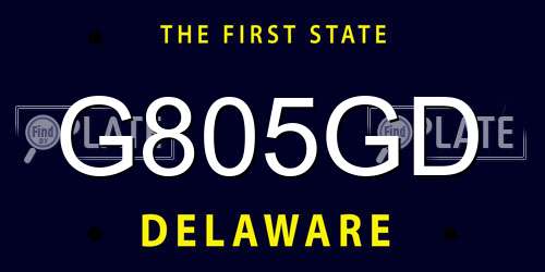 G805GD Delaware License Plate