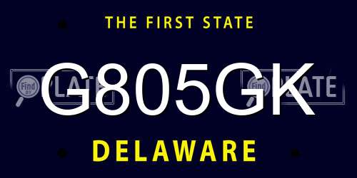 G805GK Delaware License Plate