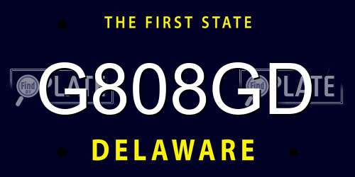 G808GD Delaware License Plate