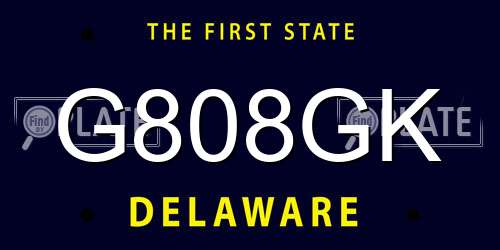G808GK Delaware License Plate