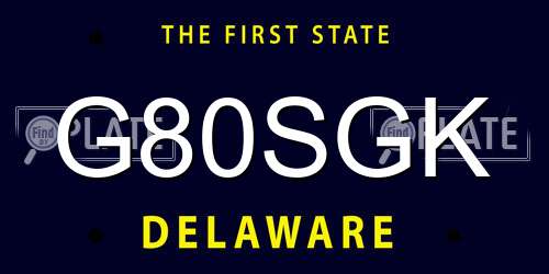 G80SGK Delaware License Plate