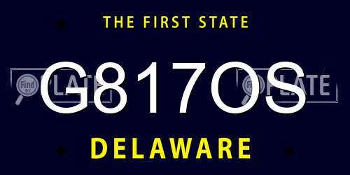 G817OS Delaware License Plate