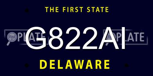 G822AI Delaware License Plate