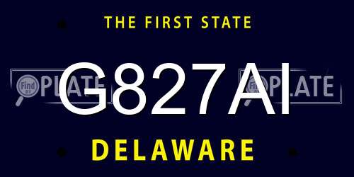 G827AI Delaware License Plate