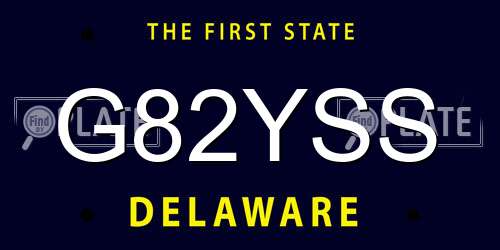 G82YSS Delaware License Plate