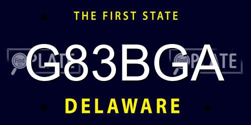 G83BGA Delaware License Plate