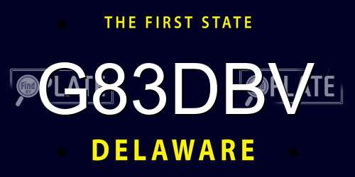 G83DBV Delaware License Plate