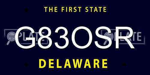 G83OSR Delaware License Plate