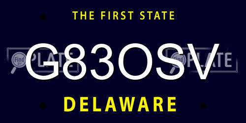 G83OSV Delaware License Plate