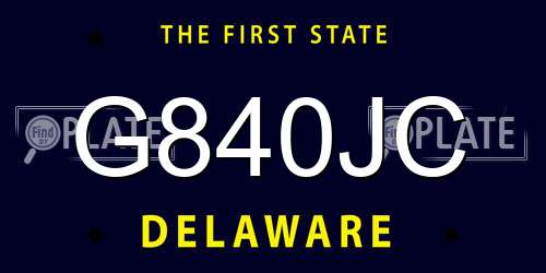 G840JC Delaware License Plate