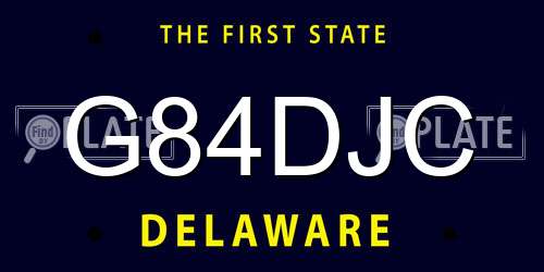 G84DJC Delaware License Plate