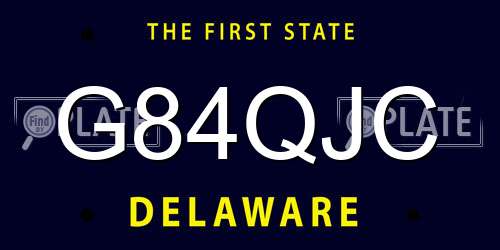 G84QJC Delaware License Plate