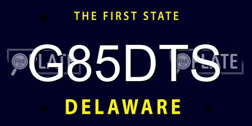 G85DTS Delaware License Plate
