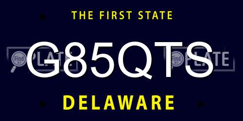 G85QTS Delaware License Plate