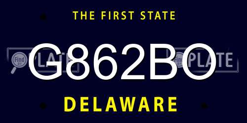 G862BO Delaware License Plate