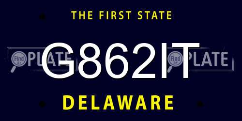 G862IT Delaware License Plate