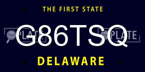 G86TSQ Delaware License Plate