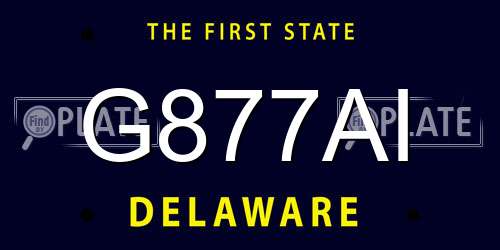 G877AI Delaware License Plate