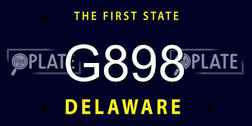 G898 Delaware License Plate