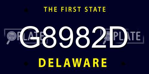 G8982D Delaware License Plate