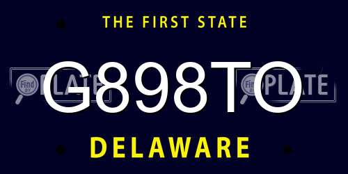 G898TO Delaware License Plate