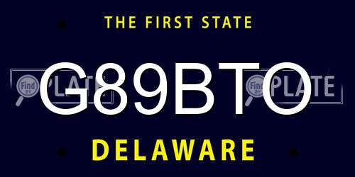 G89BTO Delaware License Plate