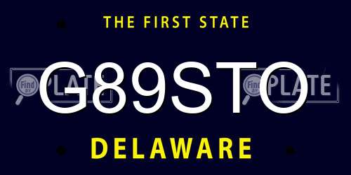 G89STO Delaware License Plate