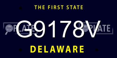 G9178V Delaware License Plate
