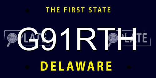 G91RTH Delaware License Plate