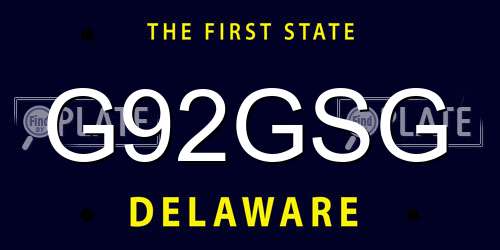 G92GSG Delaware License Plate