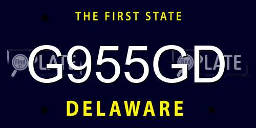 G955GD Delaware License Plate