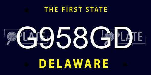 G958GD Delaware License Plate