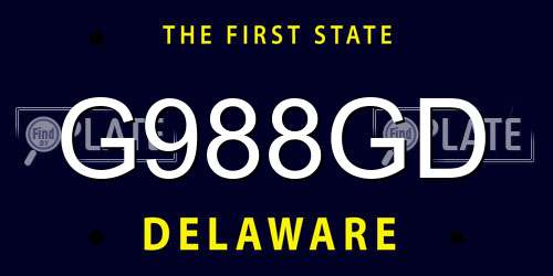 G988GD Delaware License Plate