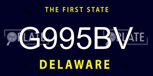 G995BV Delaware License Plate