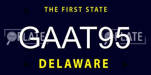 GAAT95 Delaware License Plate