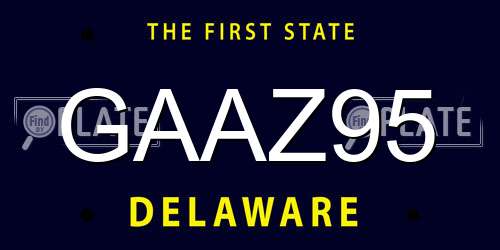 GAAZ95 Delaware License Plate