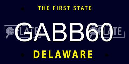 GABB60 Delaware License Plate