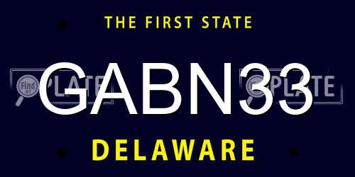 GABN33 Delaware License Plate