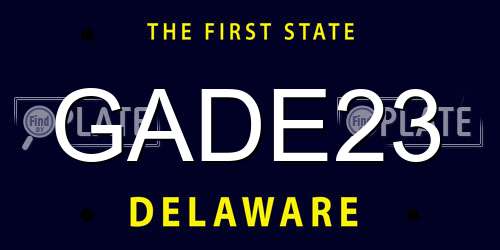 GADE23 Delaware License Plate