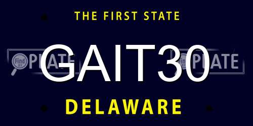 GAIT30 Delaware License Plate
