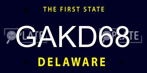 GAKD68 Delaware License Plate