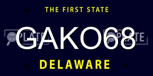 GAKO68 Delaware License Plate