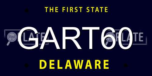 GART60 Delaware License Plate