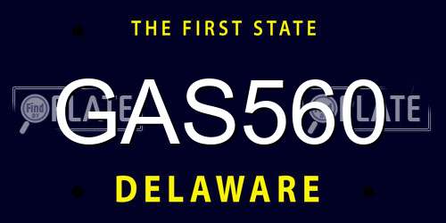 GAS560 Delaware License Plate