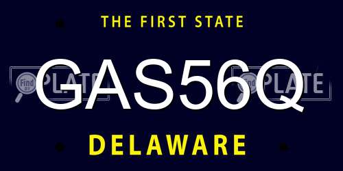 GAS56Q Delaware License Plate
