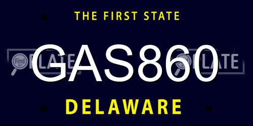 GAS860 Delaware License Plate