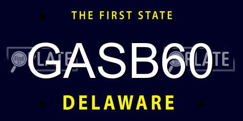 GASB60 Delaware License Plate